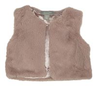 Starorůžová chlupatá podšitá vesta Primark