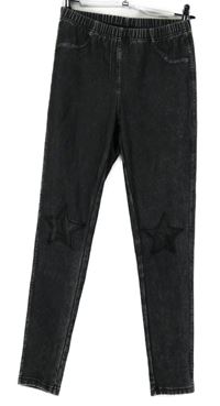 Dámské šedé legíny riflového vzhledu s hvězdami Calzedonia