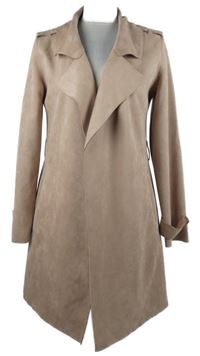 Dámský starorůžový semišový sakový cardigan