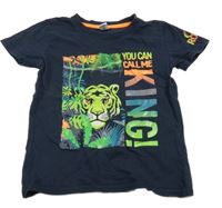 Tmavomodré tričko s barevným tygrem Dopodopo