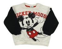 Bílo-tmavomodrá mikina s Mickeym Disney