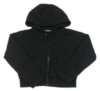 Černá propínací crop mikina s kapucí zn. Matalan