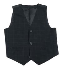 Černá kostkovaná slavnostní vesta C&A