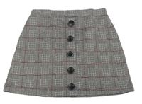 Černo-bílo-červená kostkovaná sukně River Island