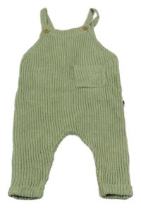 Zelené pletené laclové tepláky