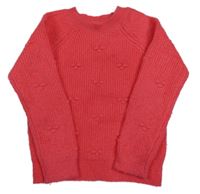 Růžový svetr s 3D puntíky M&S