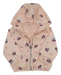 Světlerůžová šusťáková jarní bunda s Minnie a kapucí Disney