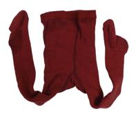 Vínové žebrované vlněné punčocháče