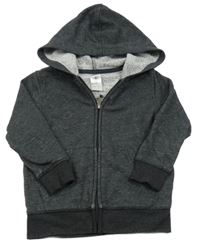 Antracitová propínací mikina s kapucí 