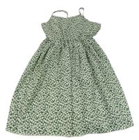 Zeleno-bílé květované šaty Shein