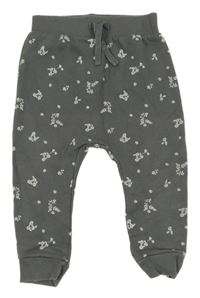 Tmavošedé tepláky s kytičkami George