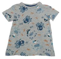 Šedé tričko s chobotnicemi Kiki&Koko