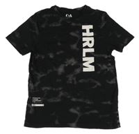 Černo-šedé batikované tričko s nápisem C&A