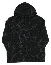 Černo-šedá vzorovaná mikina s kapucí H&M