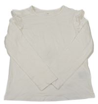 Smetanové tričko s volánky H&M