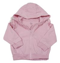 Růžová propínací mikina s volánky a kapucí M&S