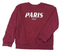 Vínová mikina s nápisem H&M