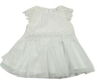 Bílé krajkovo-tylové slavnostní šaty Pep&Co