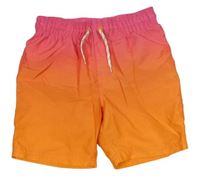 Růžovo-oranžové tónované plážové kraťasy Primark 