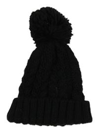 Černá pletená čepice s bambulí zn. Matalan vel. 7-10 let 