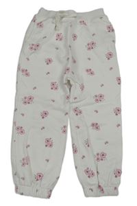 Bílé tepláky s kytičkami Dunnes