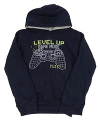 Tmavomodrá mikina s joystickem a kapucí Y.F.K. 