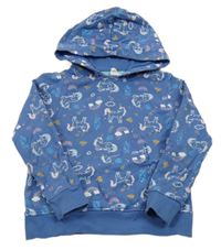 Modrá mikina s jednorožci a kapucí Pocopiano