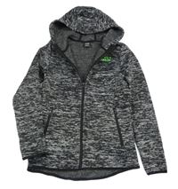 Šedo-černá melírovaná pletená propínací mikina s kapucí Y.F.K. 