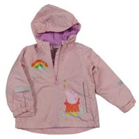 Světlerůžová šusťáková jarní bunda s Pepinou a kapucí 
