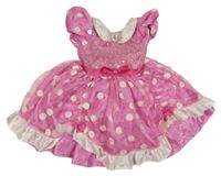 Růžové organrovo/saténové šaty s puntíky Disney