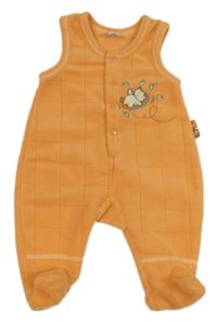 Oranžové fleecové dupačky s ježkem Bruin