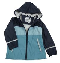 Tmavomodro-modro-světlemodrá nepromokavá bunda s kapucí Lupilu