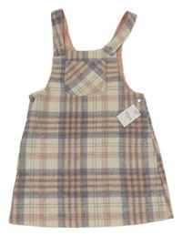 Nové - Barevné kostkované vlněné šaty s kapsou Nutmeg