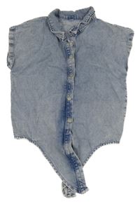 Modrá riflová halenka se zavazováním Zeeman