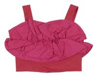 Fuchsiový crop top s volánky River Island 