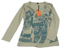 Nové - Béžovo-petrolejové triko s potiskem Soho 