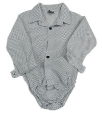 Bílo-tmavomodré vzorované košilové body Efbey