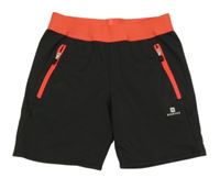 Tmavošedo-růžové sportovní funkční kraťasy Domyos 