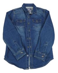 Tmavomodrá riflová košilová bunda Rebel