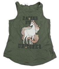 Khaki top s jednorožcem H&M