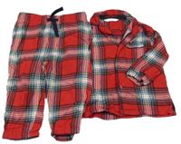 Červeno-brevné kostkované flanelové pyžamo M&S
