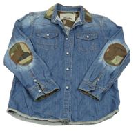 Modro-army riflová košile Next