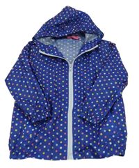 Tmavomodrá šusťáková bunda s barevnými puntíky a auty Avenue