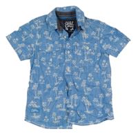 Modrá košile s palmami C&A