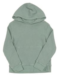 Zelenošedá vzorovaná mikina s klokankou a kapucí H&M