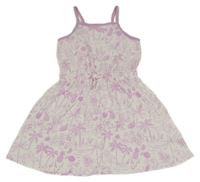 Bílo-růžové bavlněné šaty M&S