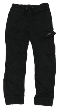 Černé plátěné cargo cuff kalhoty Zeeman