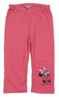 Růžové capri legíny s Minnií Disney