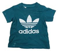 Tmavozelené tričko s logem Adidas
