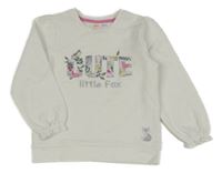 Bílá mikina s nápisem a srdíčky Kids